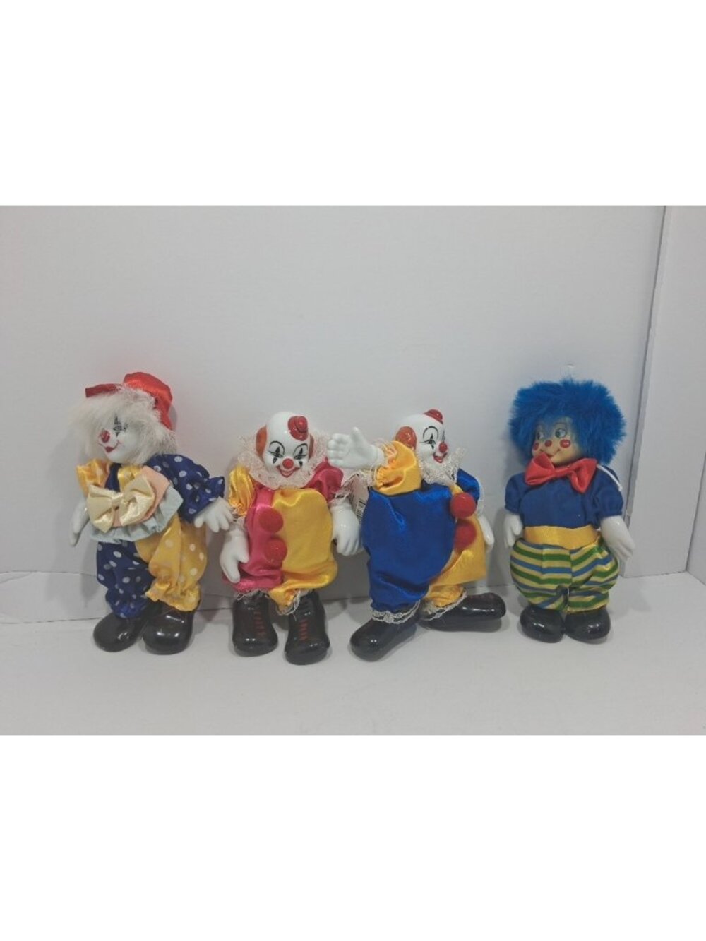 Lot of 4 Vtg Cornerstone Creations Clowns Porcelain Head & Hands 6” Tall Circus
